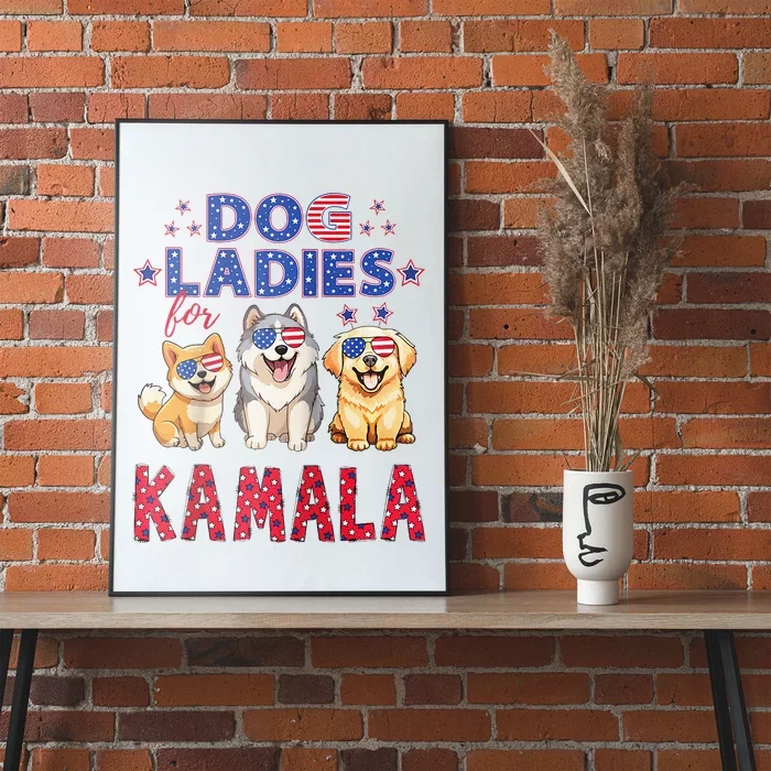 Childless Dog Ladies Voting For Kamala 2024 Raglan Poster