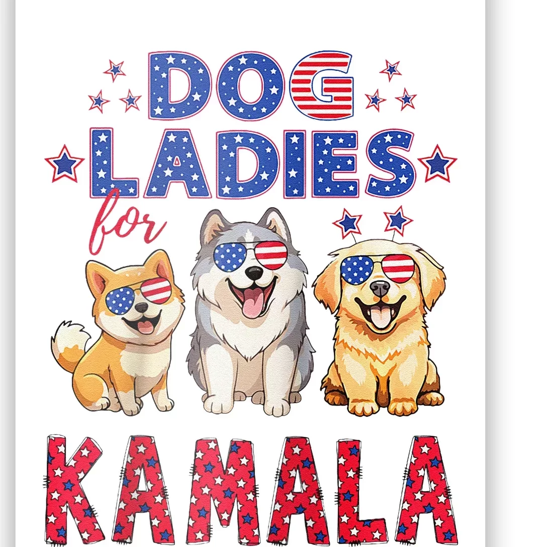 Childless Dog Ladies Voting For Kamala 2024 Raglan Poster