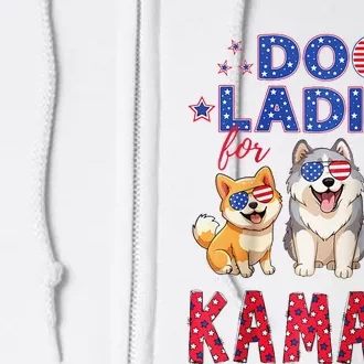 Childless Dog Ladies Voting For Kamala 2024 Raglan Full Zip Hoodie