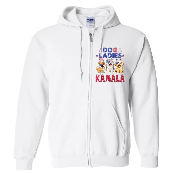 Childless Dog Ladies Voting For Kamala 2024 Raglan Full Zip Hoodie