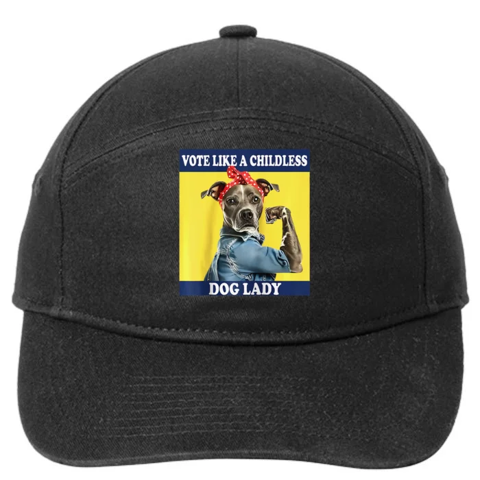 Childless Dog Lady Is Voting Kamala Election Usa 2024 Raglan 7-Panel Snapback Hat