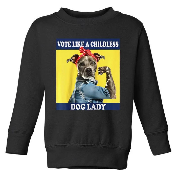 Childless Dog Lady Is Voting Kamala Election Usa 2024 Raglan Toddler Sweatshirt