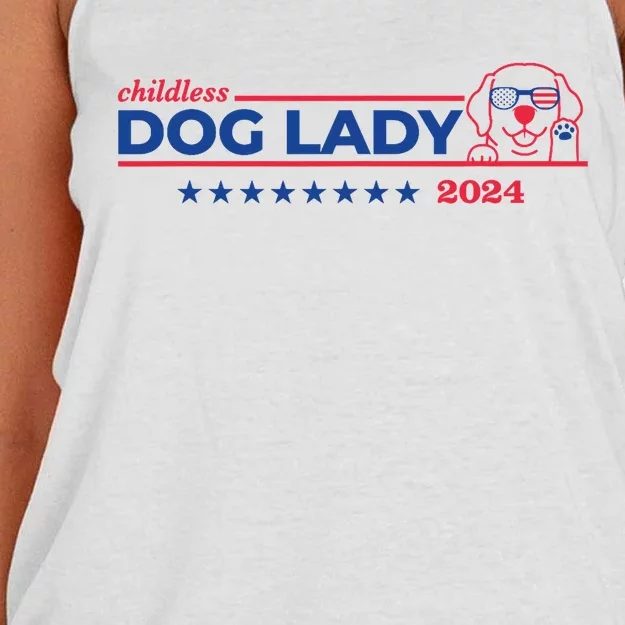 Childless Dog Lady Ladies Voting Election 2024 Usa Women's Knotted Racerback Tank