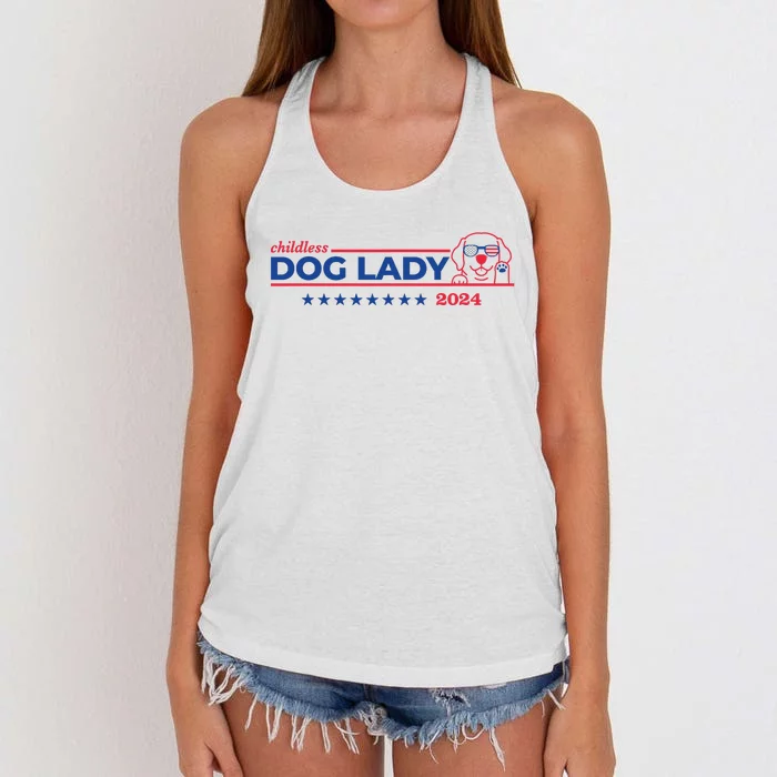 Childless Dog Lady Ladies Voting Election 2024 Usa Women's Knotted Racerback Tank