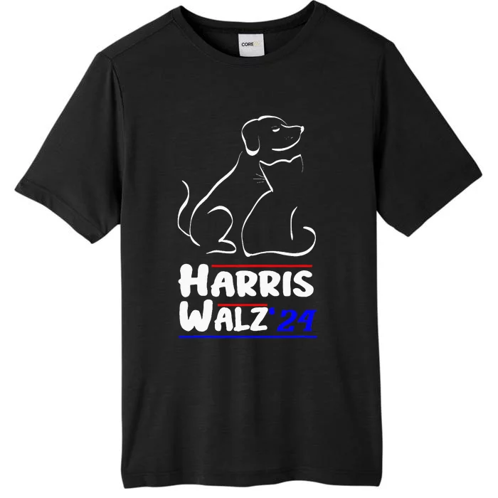 Cat Dog Ladies For Kamala 2024 President Kamala Harris Walz ChromaSoft Performance T-Shirt