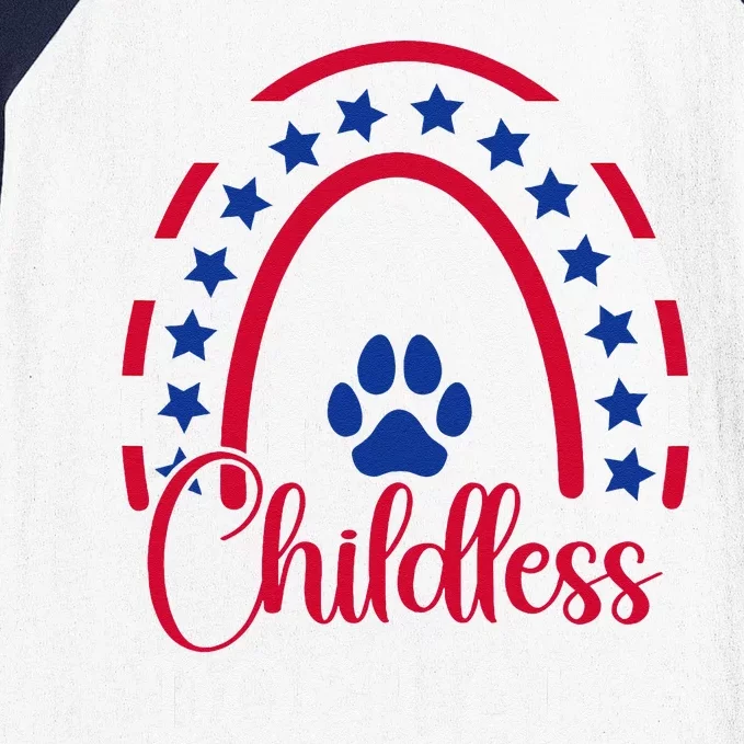 Childless Dog Lady Election Vote 2024 Boho Rainbow Usa Baseball Sleeve Shirt