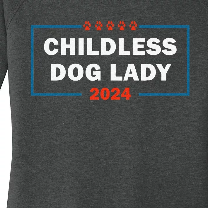 Childless Dog Lady Is Voting Kamala Election Usa 2024 Women's Perfect Tri Tunic Long Sleeve Shirt