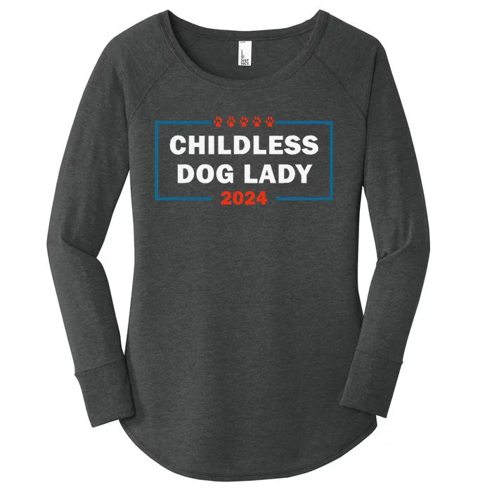 Childless Dog Lady Is Voting Kamala Election Usa 2024 Women's Perfect Tri Tunic Long Sleeve Shirt