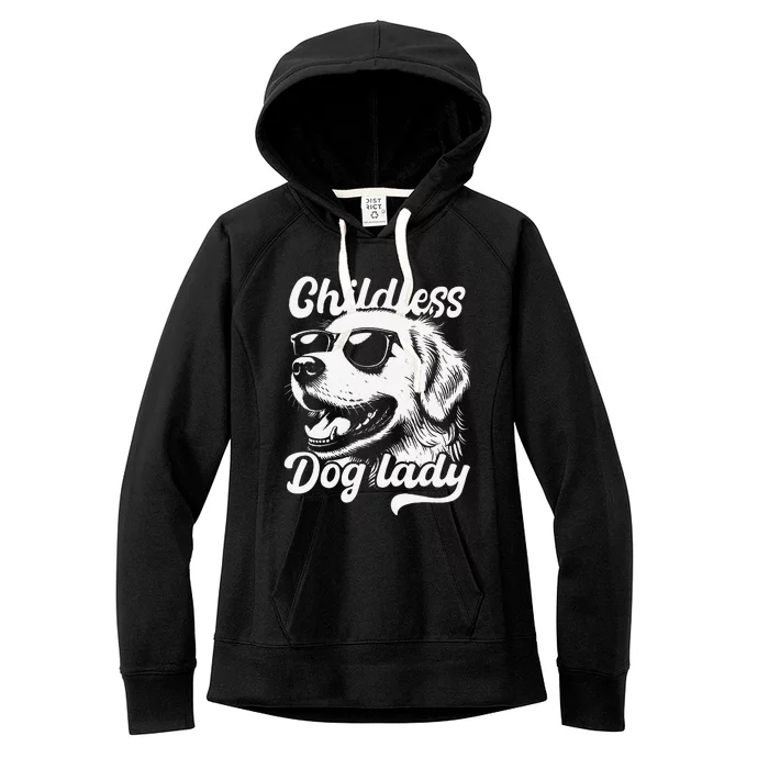 Childless Dog Lady Funny Dog Lover Meme Women's Fleece Hoodie