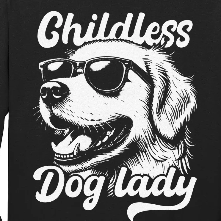 Childless Dog Lady Funny Dog Lover Meme Tall Long Sleeve T-Shirt