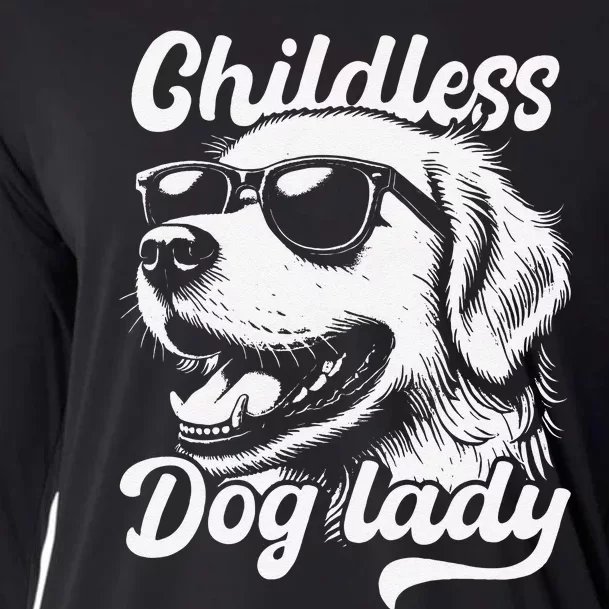 Childless Dog Lady Funny Dog Lover Meme Cooling Performance Long Sleeve Crew