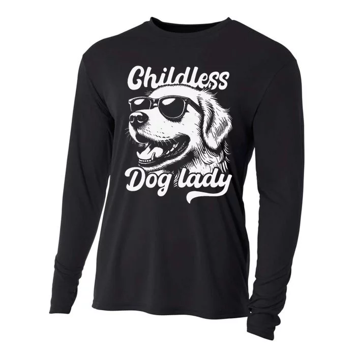 Childless Dog Lady Funny Dog Lover Meme Cooling Performance Long Sleeve Crew