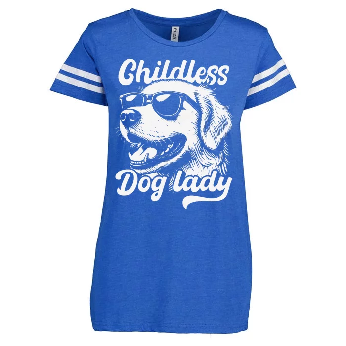 Childless Dog Lady Funny Dog Lover Meme Enza Ladies Jersey Football T-Shirt