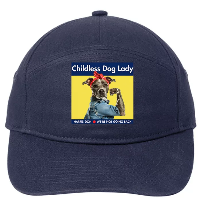 Childless Dog Lady Is Voting Kamala Election Usa 2024 7-Panel Snapback Hat