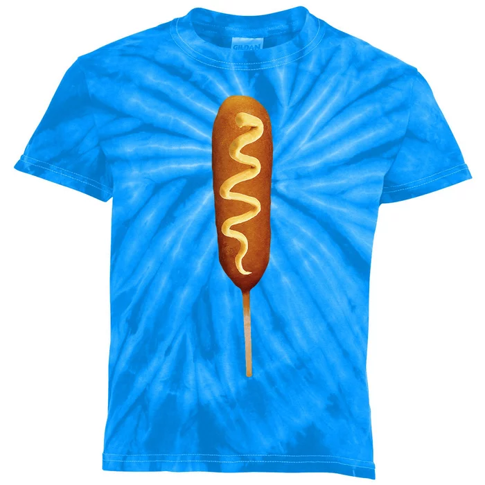 Corn Dog Lover Halloween Costume Kids Tie-Dye T-Shirt