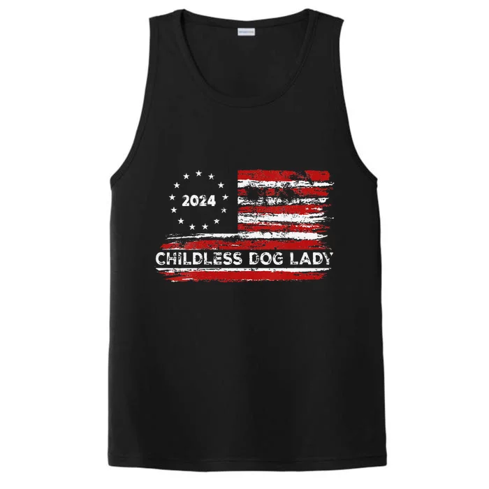 Childless Dog Lady Us Flag Vintage 2024 Performance Tank