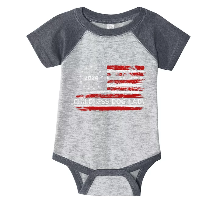 Childless Dog Lady Us Flag Vintage 2024 Infant Baby Jersey Bodysuit