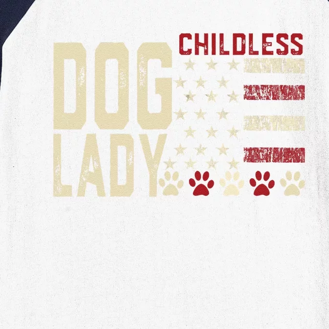 Childless Dog Lady Vote 2024 Us Flag Democratic President Baseball Sleeve Shirt