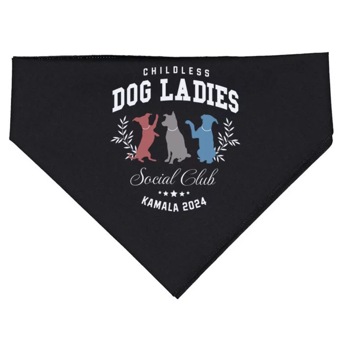 Childless Dog Lady Social Club President Kamala Harris 2024 USA-Made Doggie Bandana