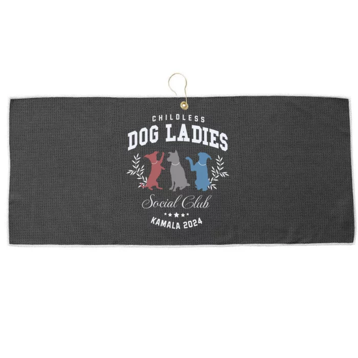 Childless Dog Lady Social Club President Kamala Harris 2024 Large Microfiber Waffle Golf Towel