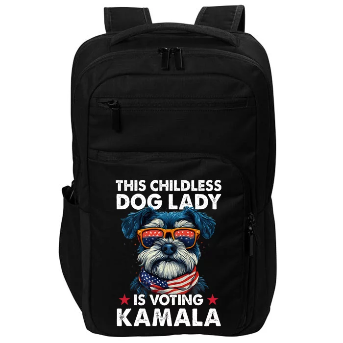 Childless Dog Lady Kamala Harris 2024 Miniature Schnauzer Impact Tech Backpack