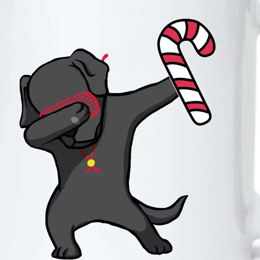 Christmas Dabbing Labrador Puppy Dog Candy Cane Dance Gift Funny Gift Black Color Changing Mug