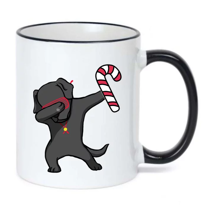 Christmas Dabbing Labrador Puppy Dog Candy Cane Dance Gift Funny Gift Black Color Changing Mug