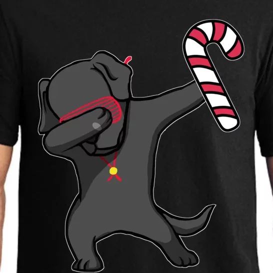 Christmas Dabbing Labrador Puppy Dog Candy Cane Dance Gift Funny Gift Pajama Set