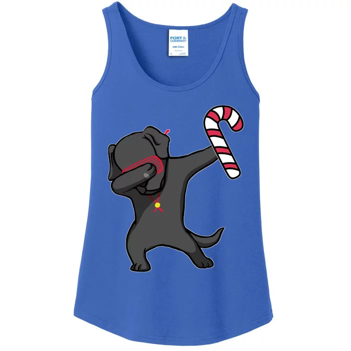 Christmas Dabbing Labrador Puppy Dog Candy Cane Dance Gift Funny Gift Ladies Essential Tank