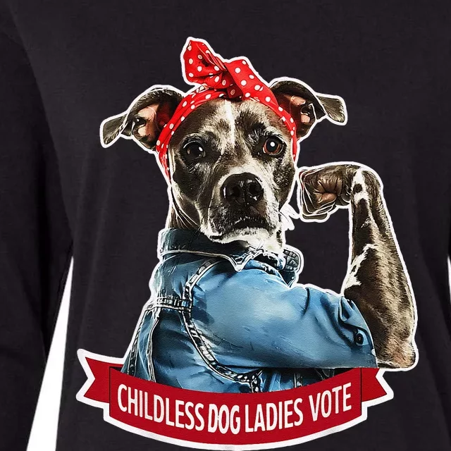 Childless Dog Ladies Vote Gift Womens Cotton Relaxed Long Sleeve T-Shirt