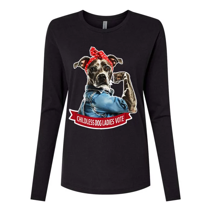 Childless Dog Ladies Vote Gift Womens Cotton Relaxed Long Sleeve T-Shirt