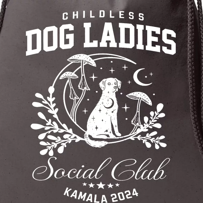 Childless Dog Lady Social Club President Kamala Harris 2024 Drawstring Bag