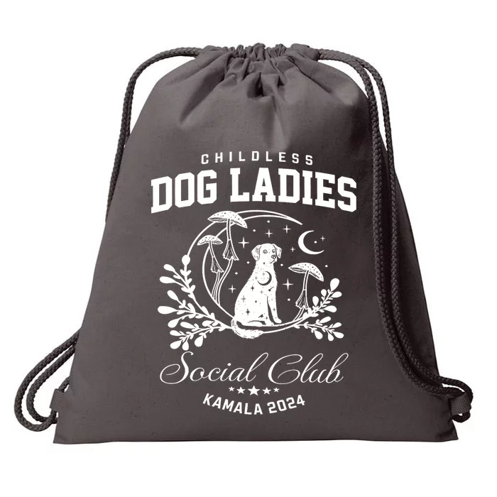 Childless Dog Lady Social Club President Kamala Harris 2024 Drawstring Bag