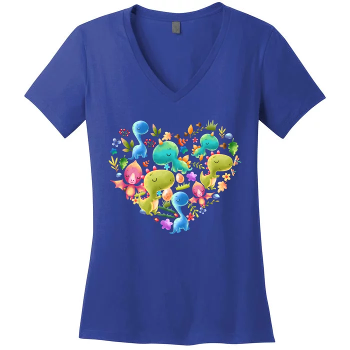 Cute Dino Lover Crazy Dinosaur Love Funny Gift Women's V-Neck T-Shirt