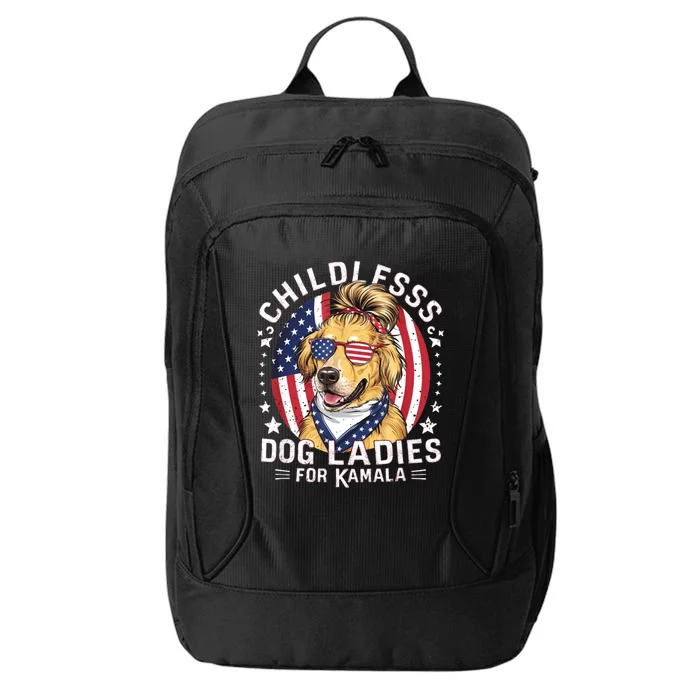 Childless Dog Ladies For Kamala Hariss Golden Retriever City Backpack