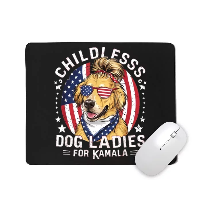 Childless Dog Ladies For Kamala Hariss Golden Retriever Mousepad