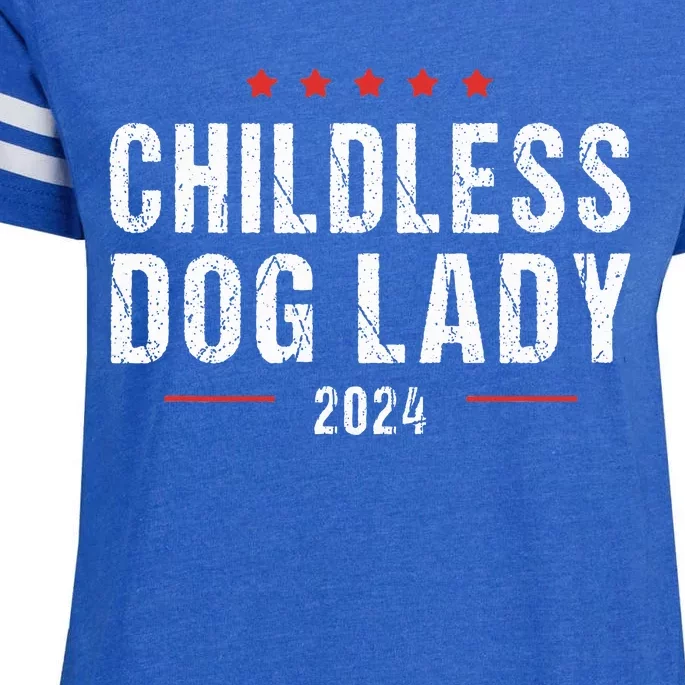 Childless Dog Lady 2024 Quote Enza Ladies Jersey Football T-Shirt