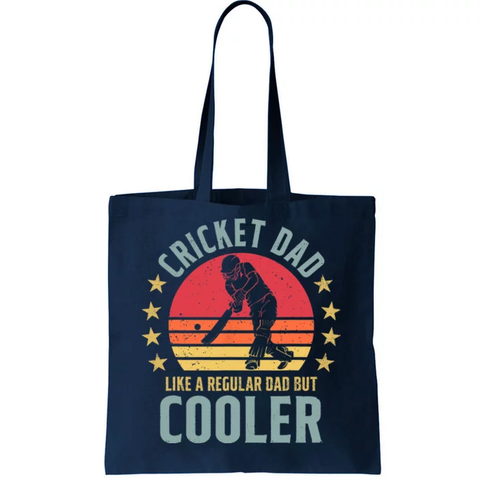 Cricket Dad Like A Regular Dad But Cooler Retro Vintage Tote Bag