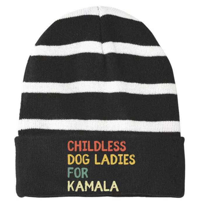 Childless Dog Ladies For Kamala Striped Beanie with Solid Band