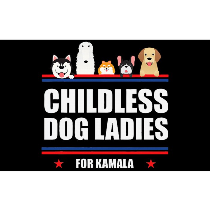 Childless Dog Ladies For Kamala Harris 2024 Bumper Sticker