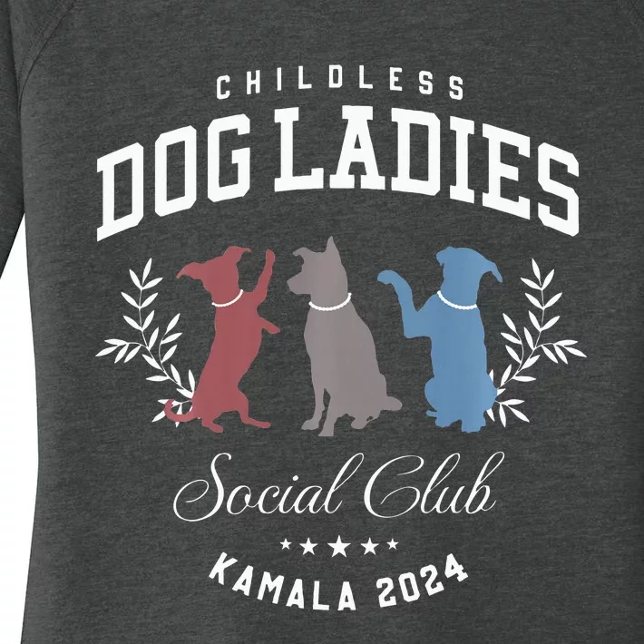 Childless Dog Ladies Social Club Voting Kamala Election 2024 Women's Perfect Tri Tunic Long Sleeve Shirt