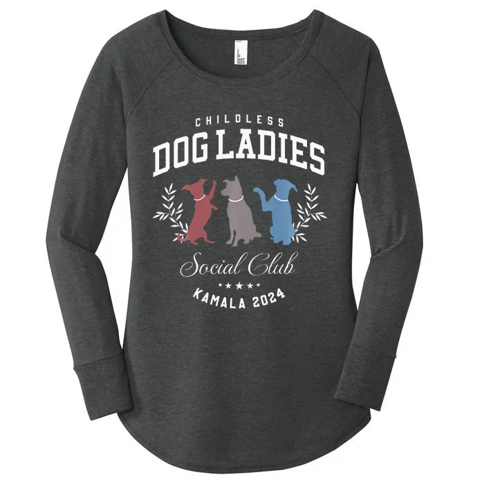 Childless Dog Ladies Social Club Voting Kamala Election 2024 Women's Perfect Tri Tunic Long Sleeve Shirt