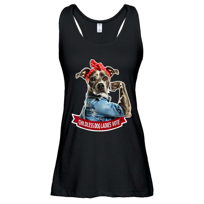 Childless Dog Ladies Vote Rosie The Riveter Ladies Essential Flowy Tank