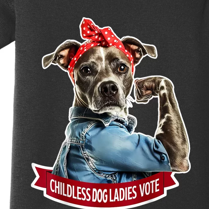 Childless Dog Ladies Vote Rosie The Riveter Baby Bodysuit