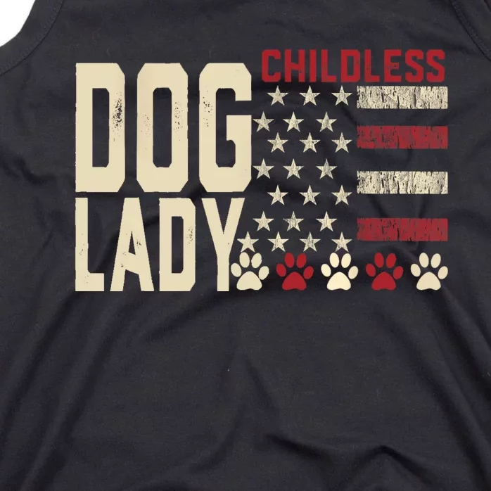 Childless Dog Lady Vote 2024 Us Flag Democratic President Tank Top