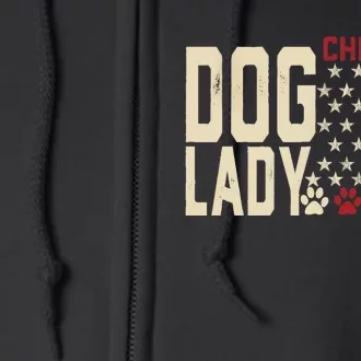 Childless Dog Lady Vote 2024 Us Flag Democratic President Full Zip Hoodie