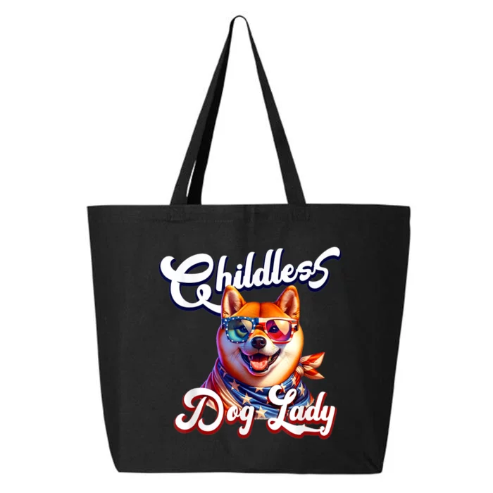 Childless Dog Lady Shiba Inu Patriotic 25L Jumbo Tote