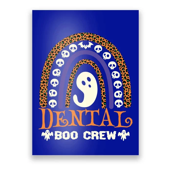 Cute Dentist Leopard Print Rainbow Halloween Dental Boo Crew Gift Poster