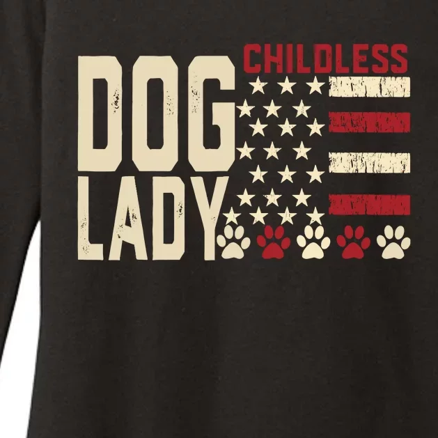 Childless Dog Lady Vote 2024 Us Flag Democratic President Womens CVC Long Sleeve Shirt