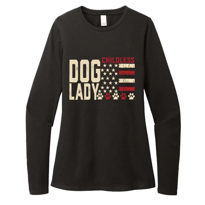 Childless Dog Lady Vote 2024 Us Flag Democratic President Womens CVC Long Sleeve Shirt